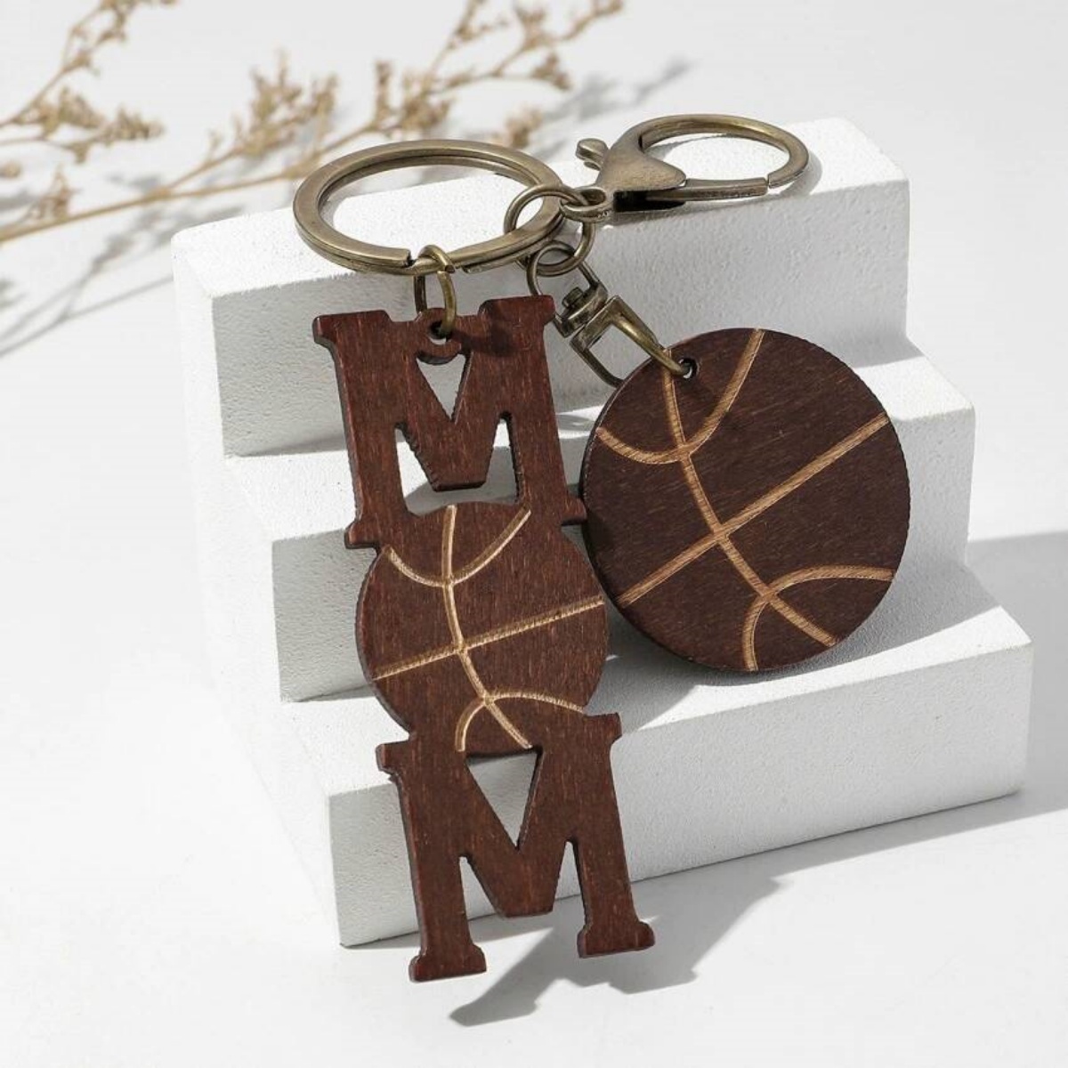 Casual Letter Alloy Wood Gold Plated Mother'S Day Bag Pendant Keychain display picture 8
