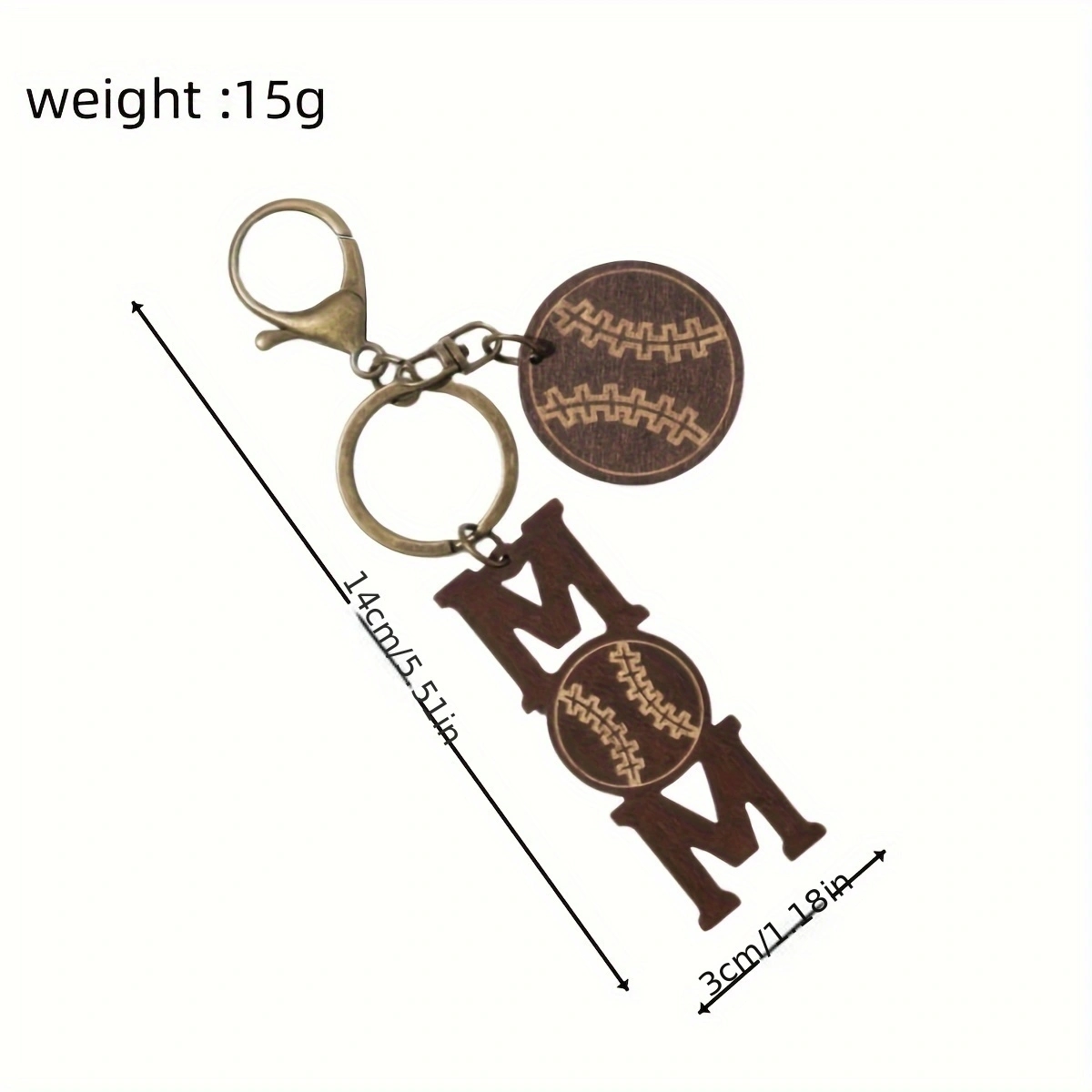 Casual Letter Alloy Wood Gold Plated Mother'S Day Bag Pendant Keychain display picture 2