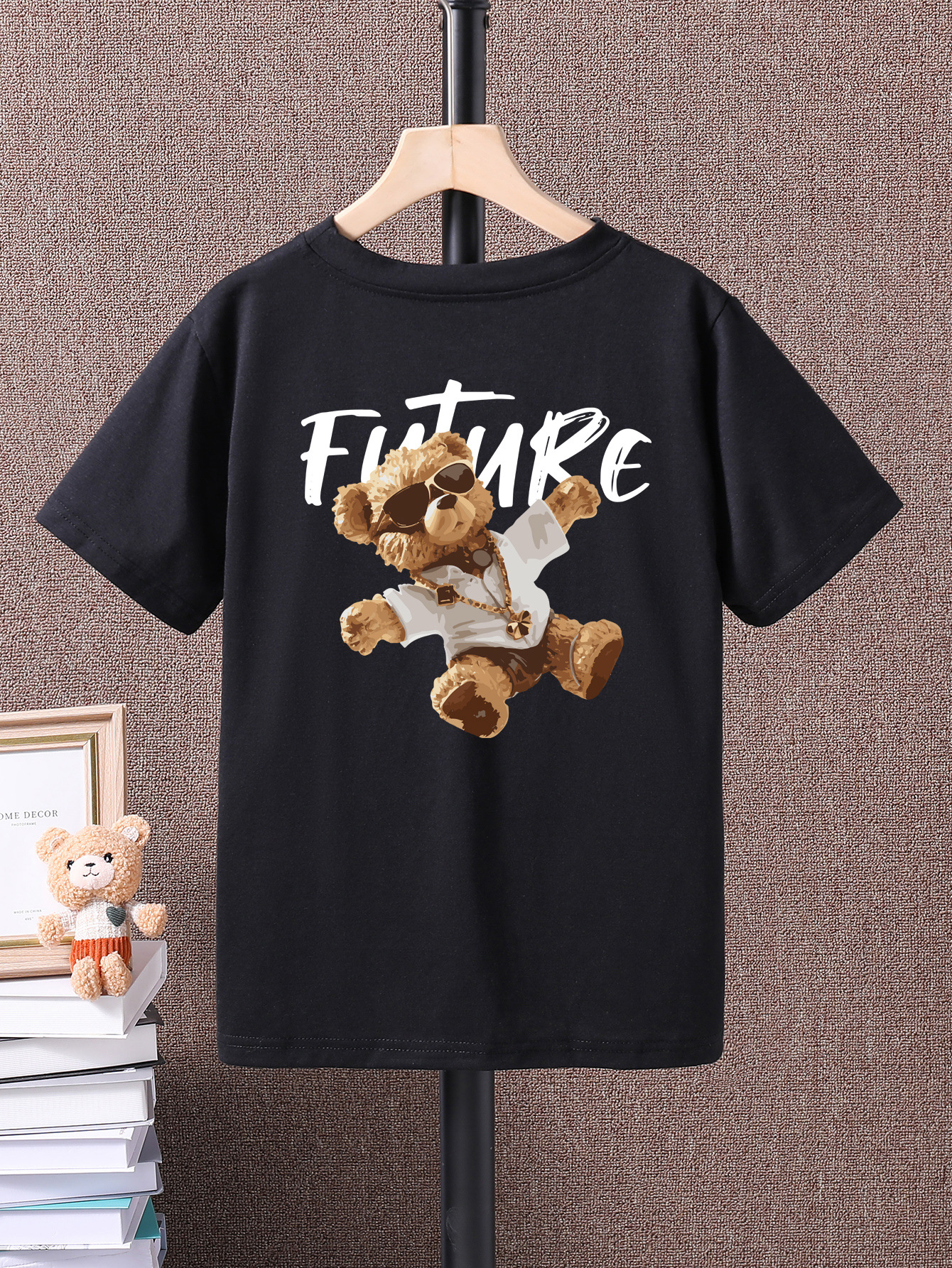 Cute Cartoon Letter Bear Polyester T-shirts & Shirts display picture 1