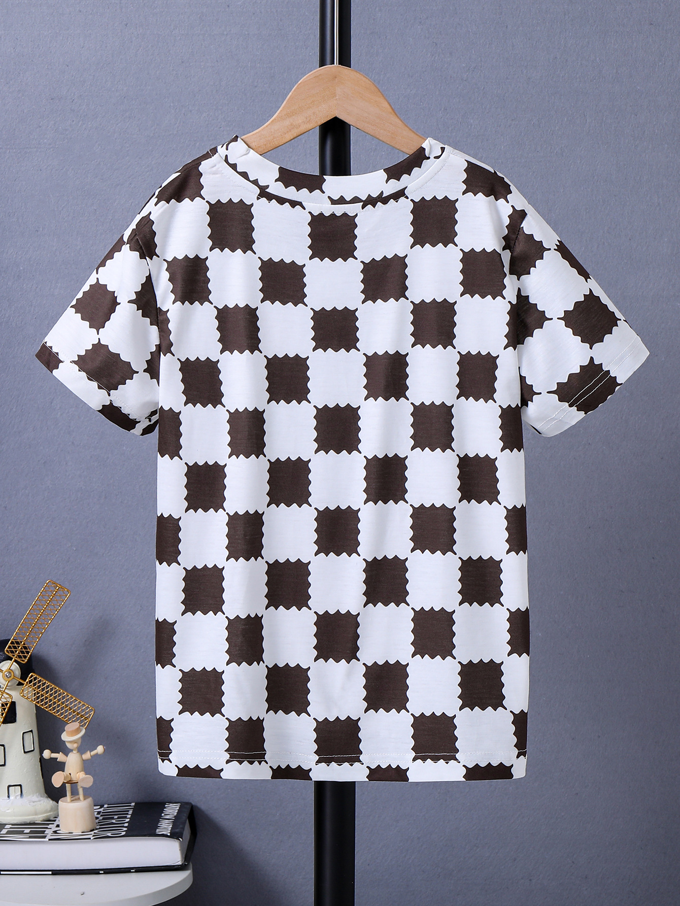 Einfacher Stil Brief Plaid Polyester T-Shirts & Hemden display picture 2