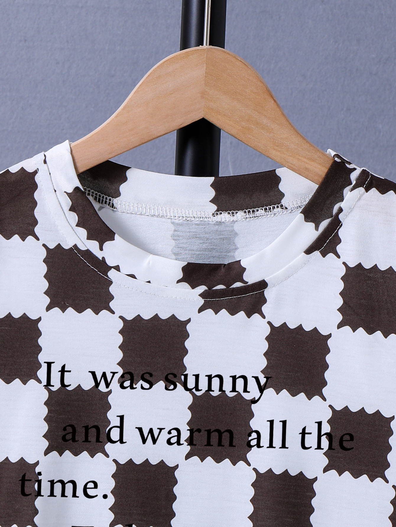 Einfacher Stil Brief Plaid Polyester T-Shirts & Hemden display picture 3