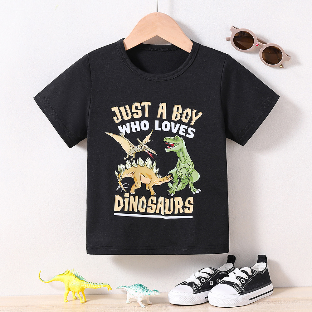 Casual Cartoon Dinosaur Polyester T-shirts & Shirts display picture 1