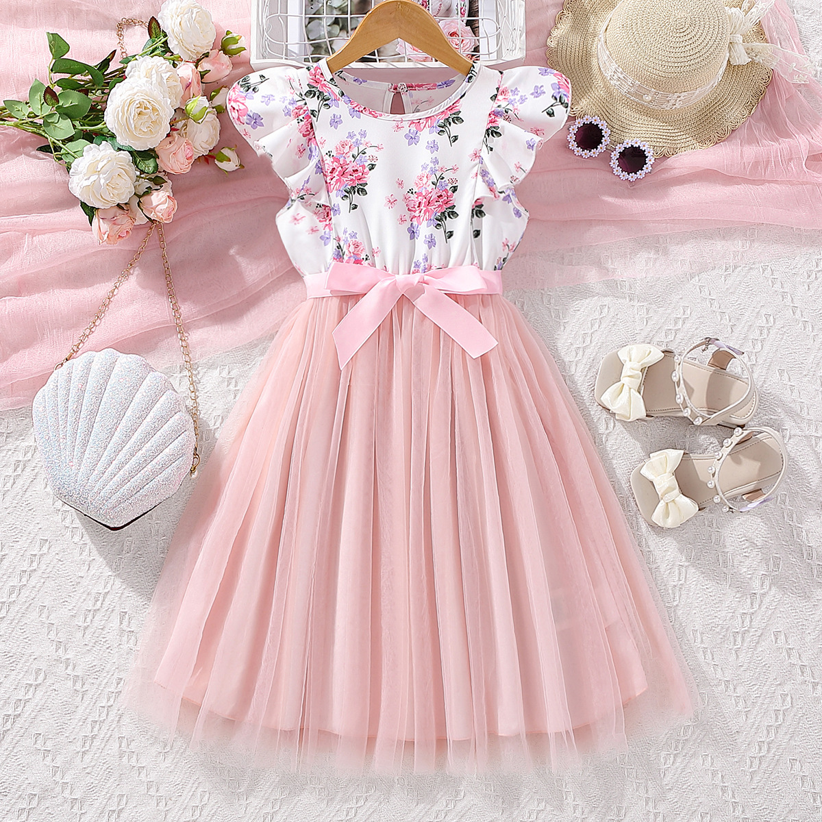 Cute Flower Polyester Girls Dresses display picture 1