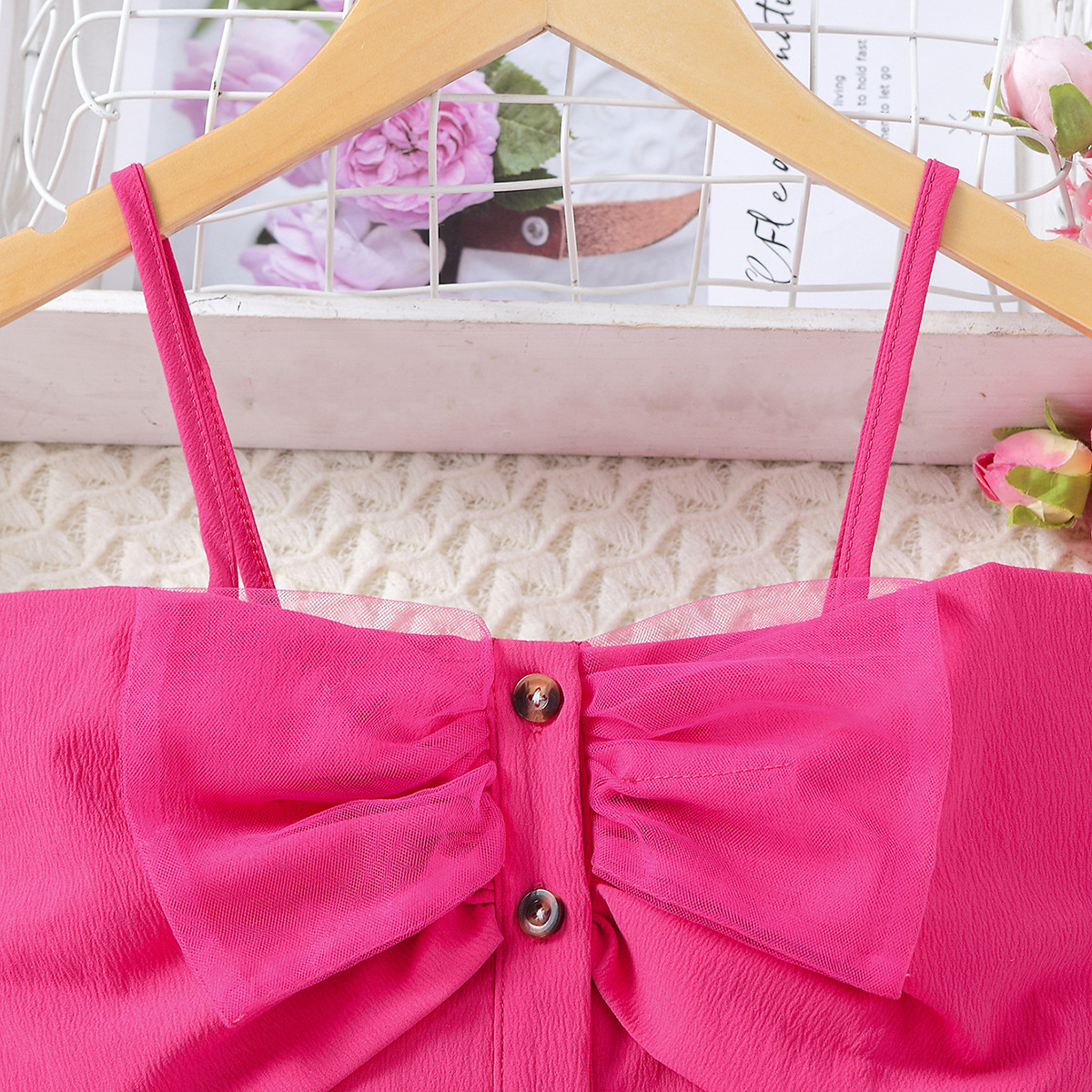 Prinzessin Einfarbig Bogenknoten Polyester Mädchen Kleidung Sets display picture 3
