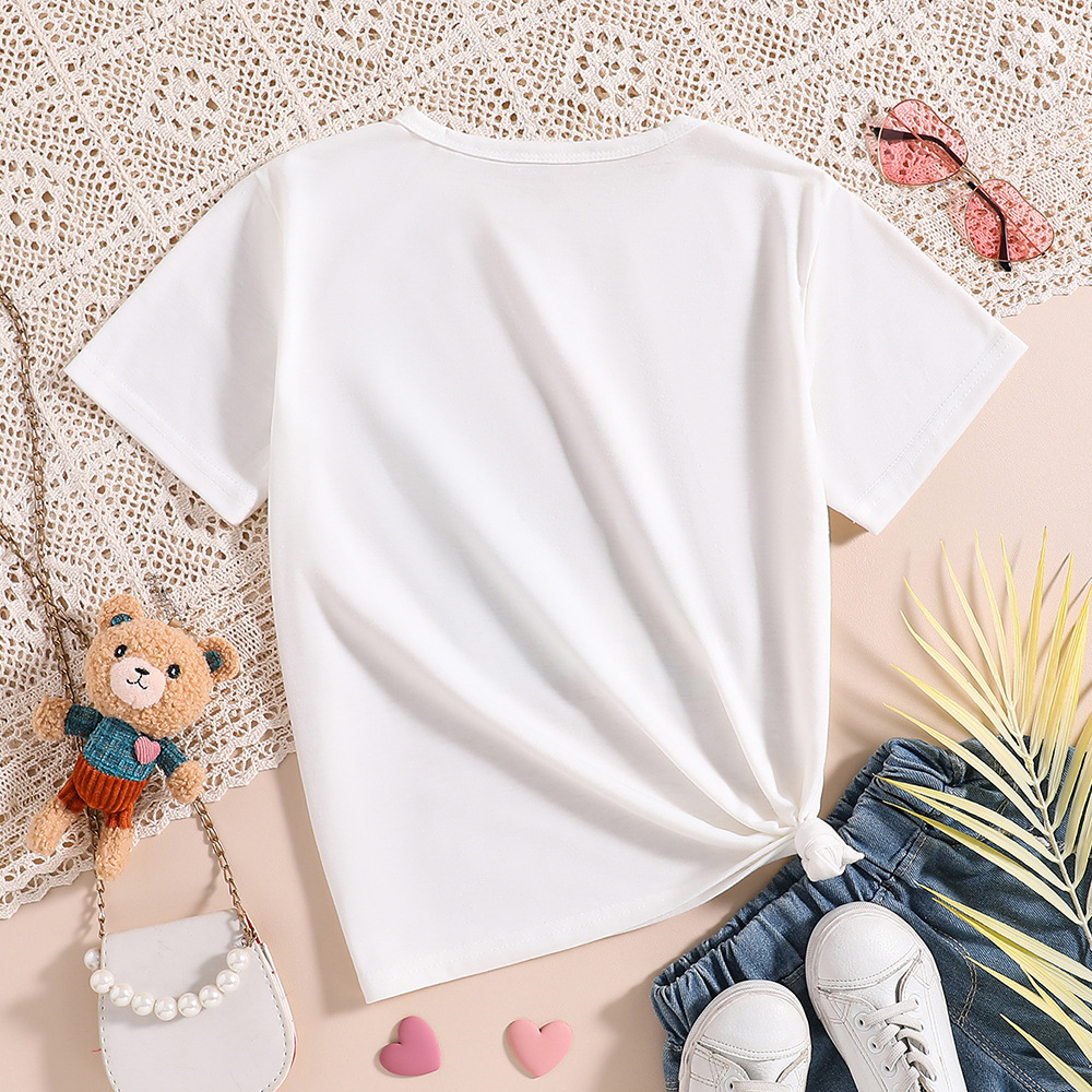 Cute Cartoon Letter Butterfly Polyester T-shirts & Blouses display picture 2