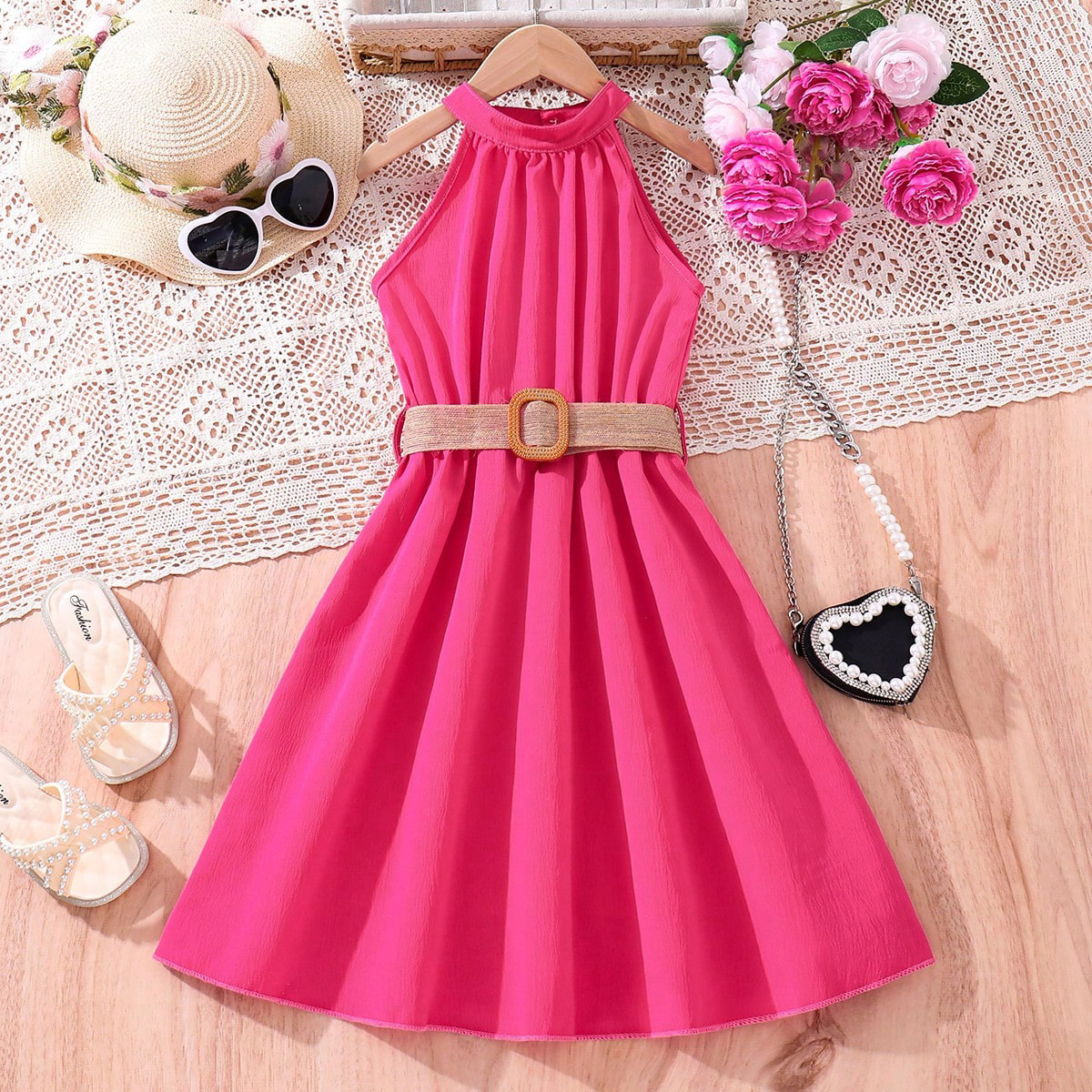Elegant Solid Color Polyester Girls Dresses display picture 17