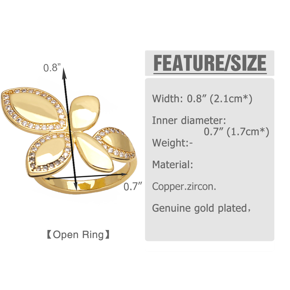 Wholesale Modern Style Simple Style Flower Copper Plating Inlay 18K Gold Plated Zircon Rings display picture 1