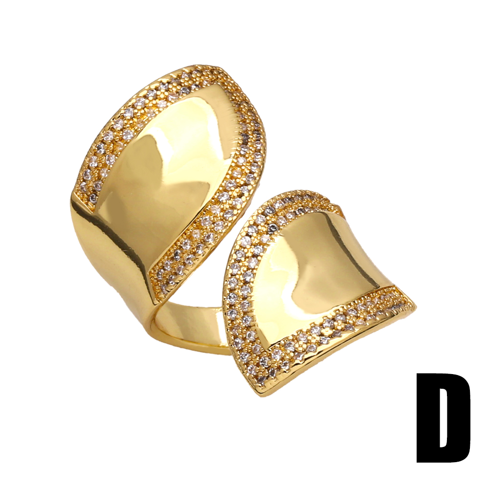 Wholesale Modern Style Simple Style Flower Copper Plating Inlay 18K Gold Plated Zircon Rings display picture 7