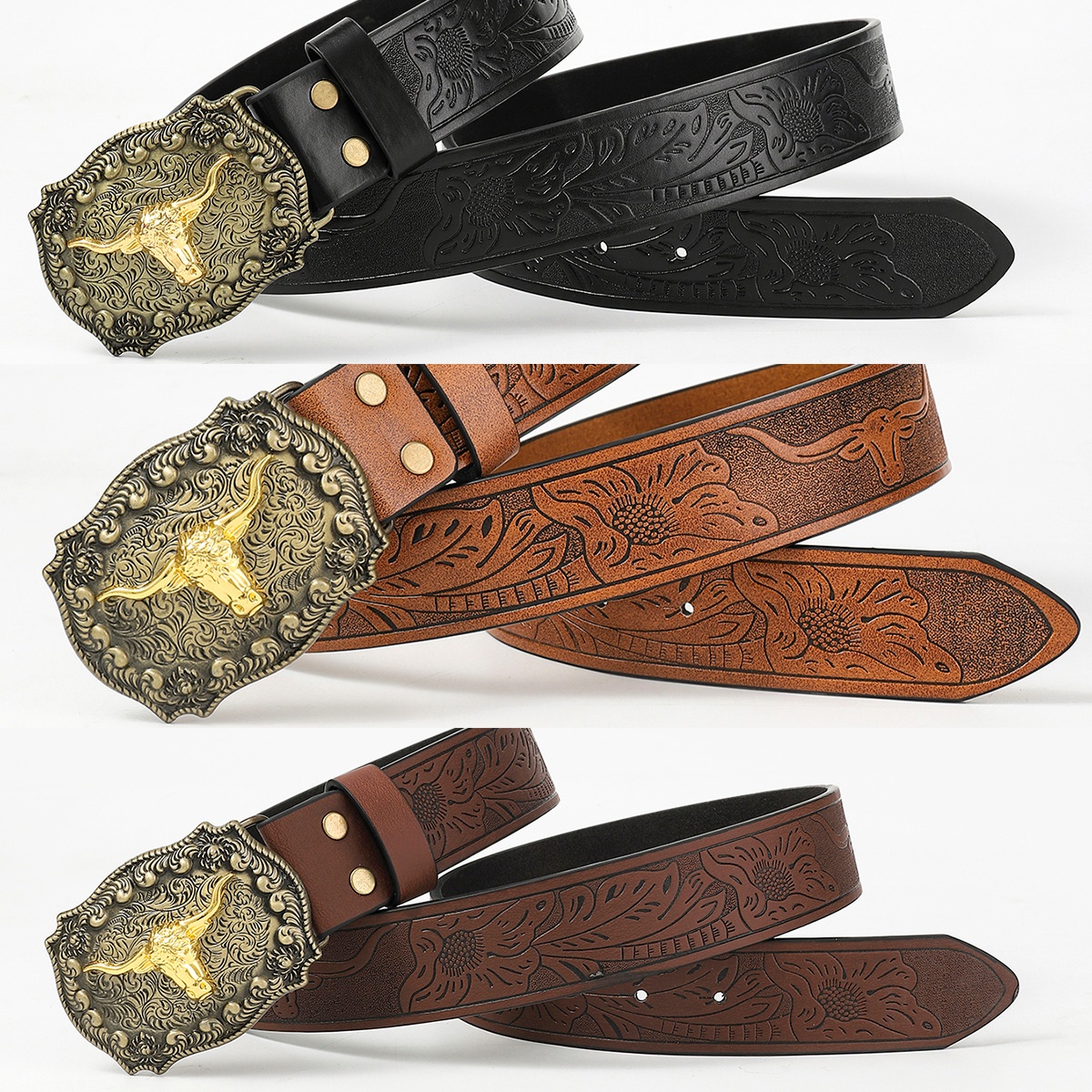 Vintage Style Cowboy Style Animal Pu Leather Unisex Leather Belts display picture 1
