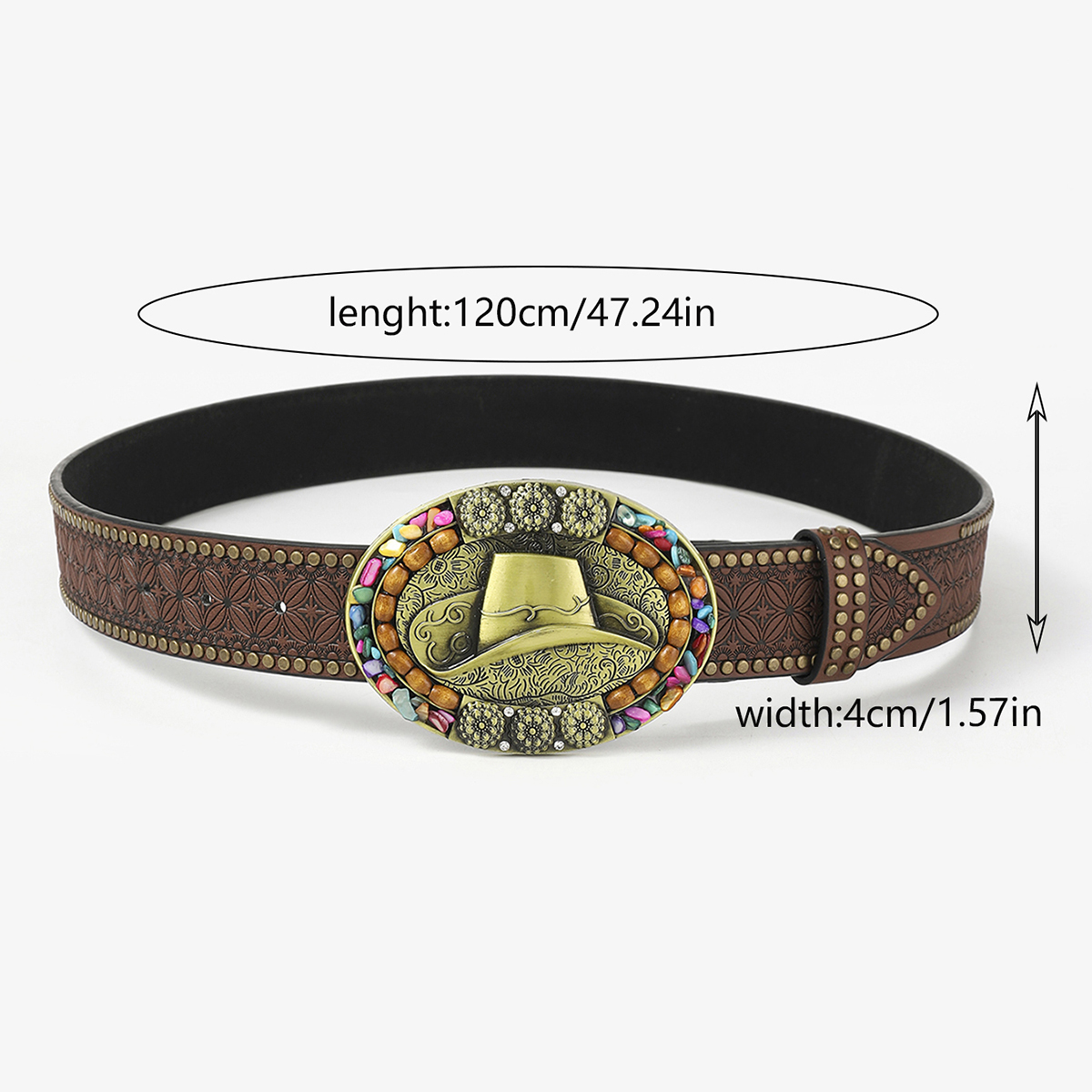 Vintage Style Cowboy Style Geometric Pu Leather Women's Leather Belts display picture 9