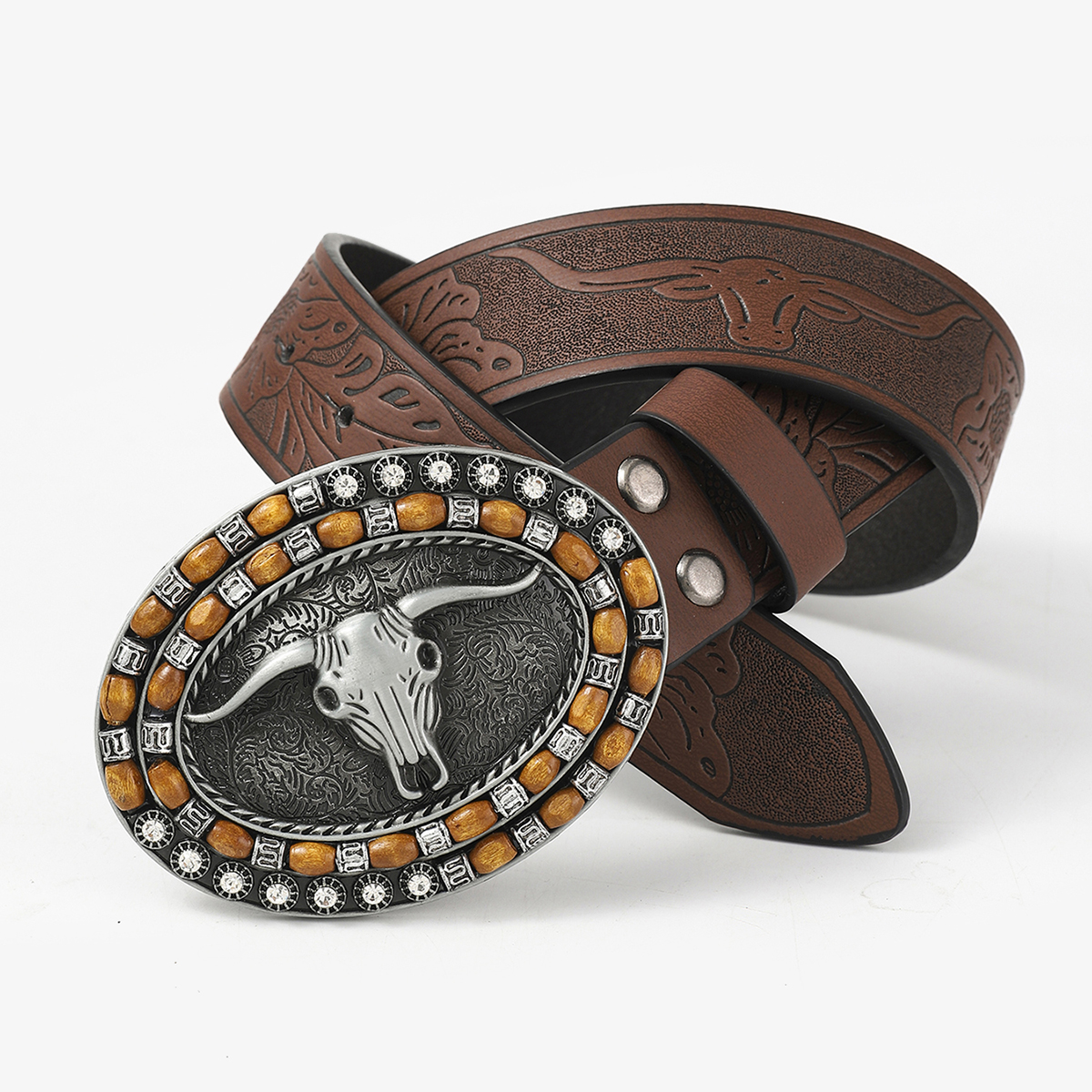 Vintage Style Punk Cowboy Style Animal Pu Leather Unisex Leather Belts display picture 9