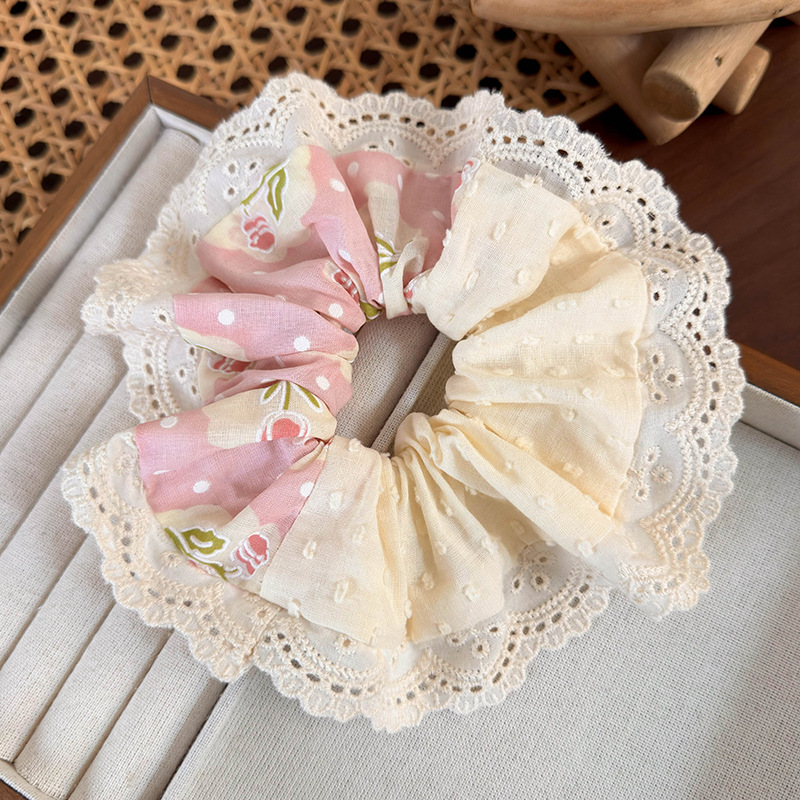 Women's Elegant Romantic Pastoral Flower Cloth Lace Hair Tie display picture 7