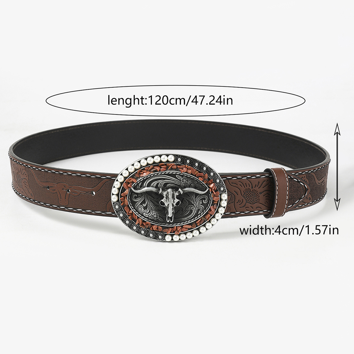 Vintage Style Punk Cowboy Style Animal Pu Leather Unisex Leather Belts display picture 5
