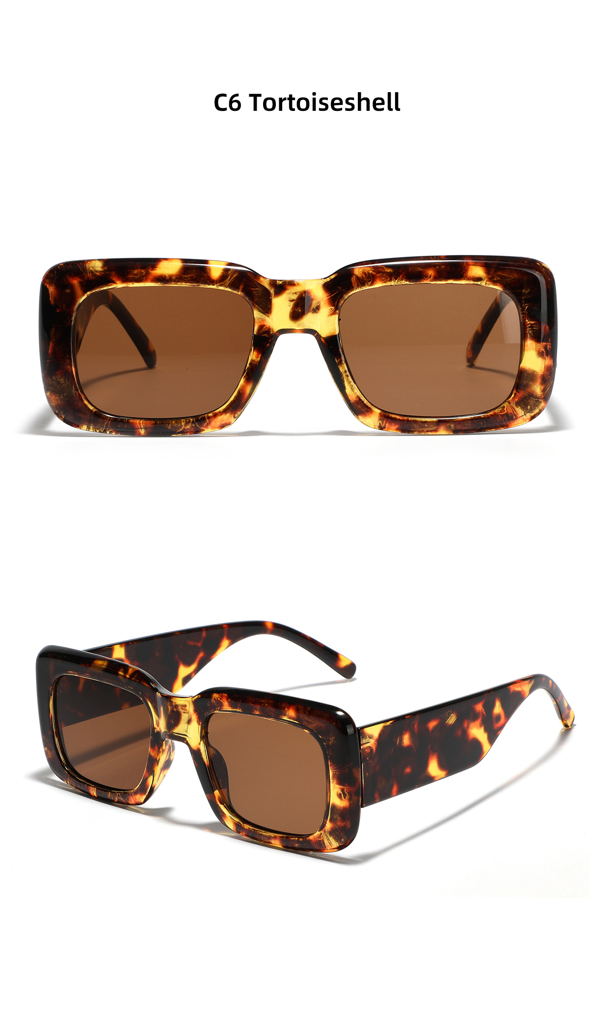 Streetwear Solid Color Leopard Ac Square Full Frame Men's Sunglasses display picture 11