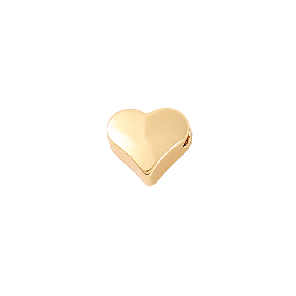 1 Stück 7*6mm 2MM Kupfer 18 Karat Vergoldet Herzform Poliert Perlen display picture 6