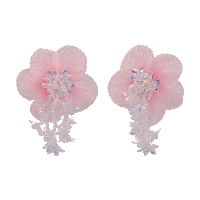 1 Pair Vacation Tropical Sweet Flower Beaded Plastic Drop Earrings display picture 12