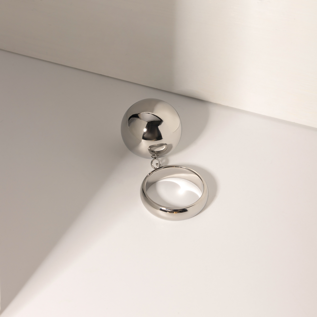 Edelstahl 304 IG-Stil Moderner Stil Klassischer Stil Ball Charm Ring display picture 1