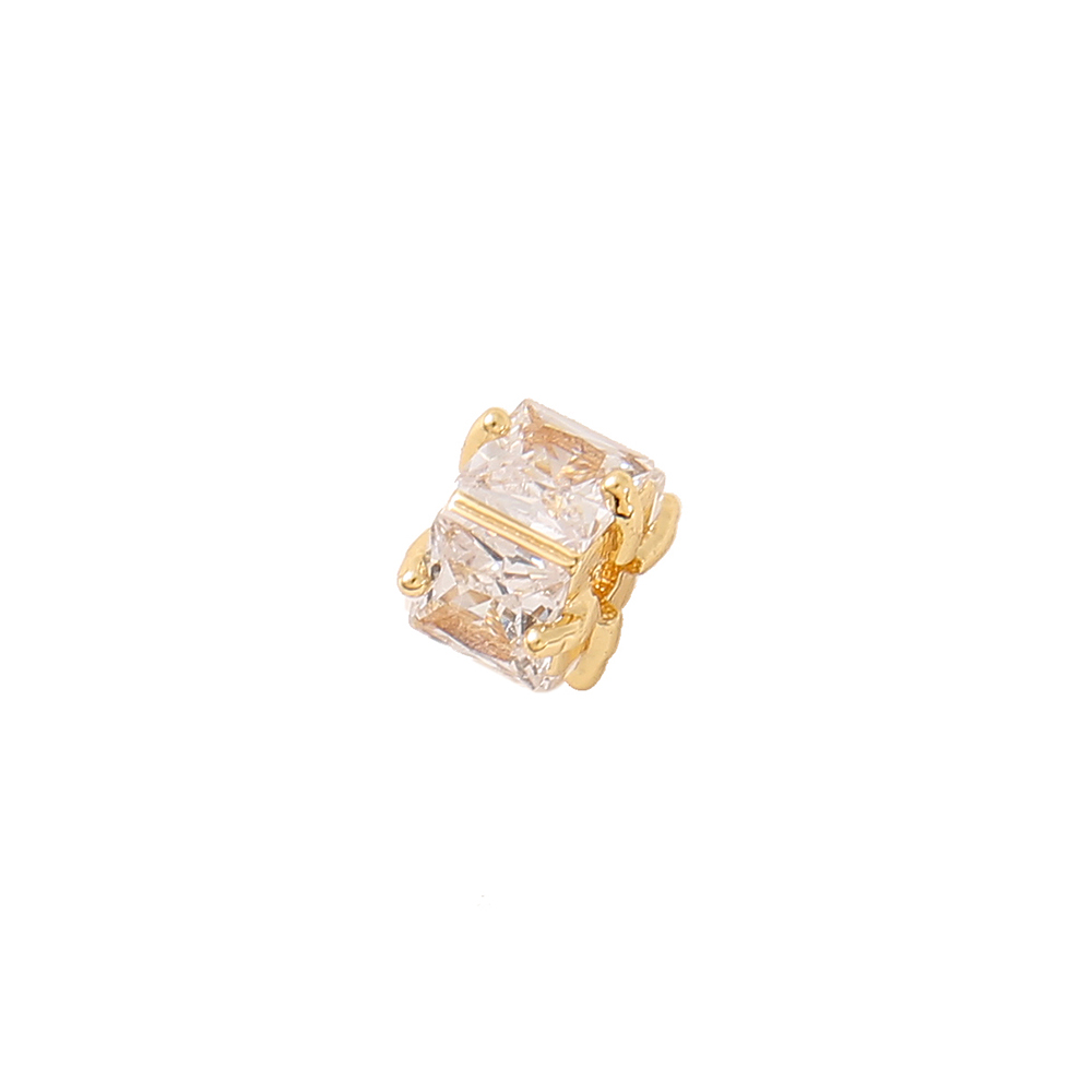 1 Stück 4,5*6mm 2MM Kupfer Zirkon 18 Karat Vergoldet Viereck Quadrat Poliert Perlen Distanzstangen display picture 6