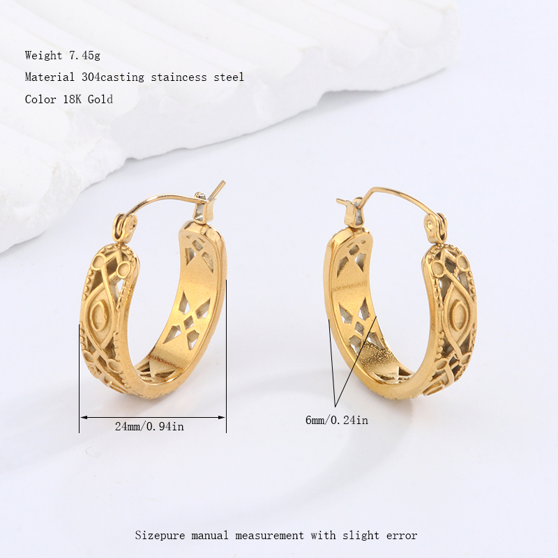 1 Pair Retro Artistic Geometric Plating Inlay 304 Stainless Steel Imitation Pearl Artificial Pearls 18K Gold Plated Earrings display picture 13