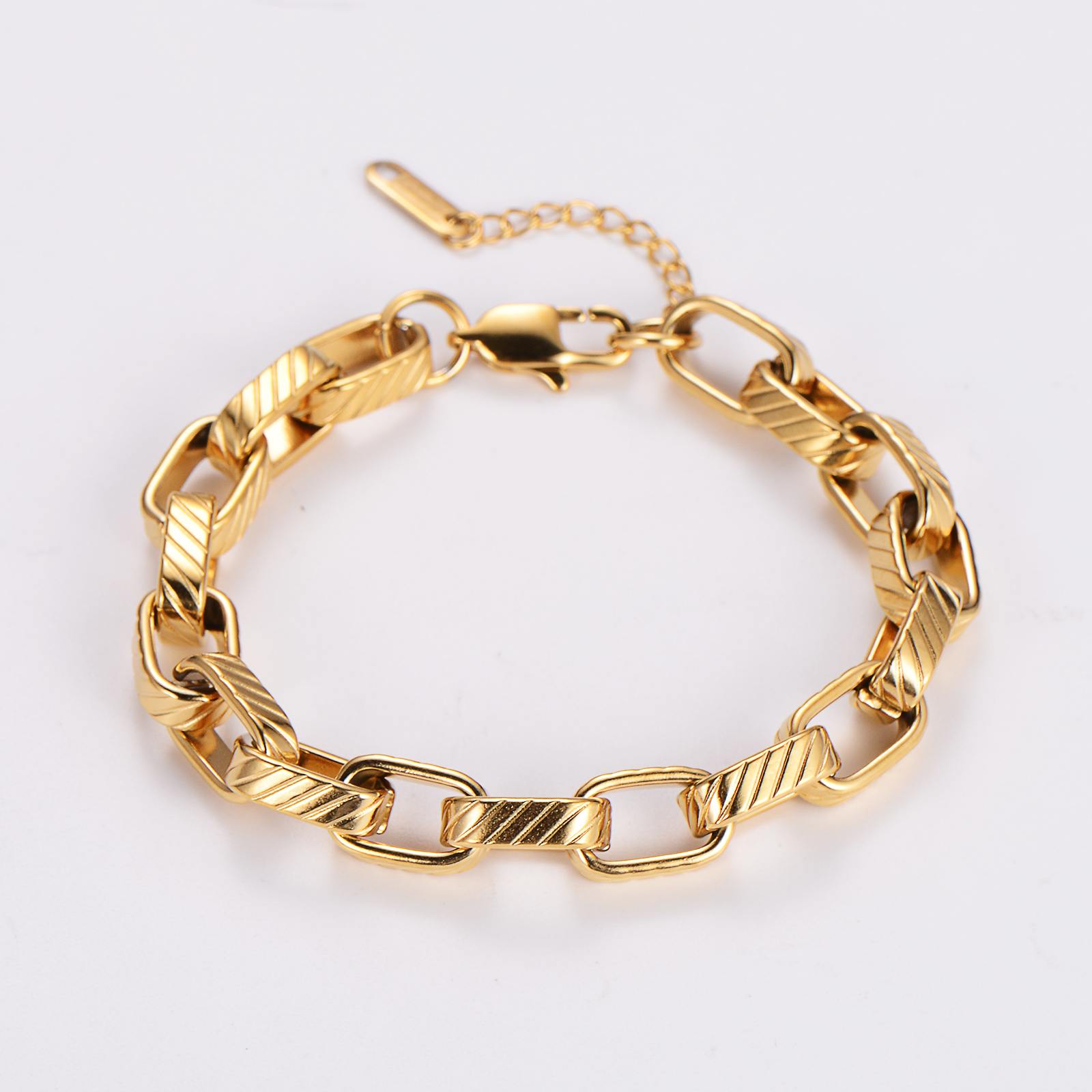 Casual Solid Color 304 Stainless Steel 18K Gold Plated Rose Gold Plated Bracelets In Bulk display picture 3