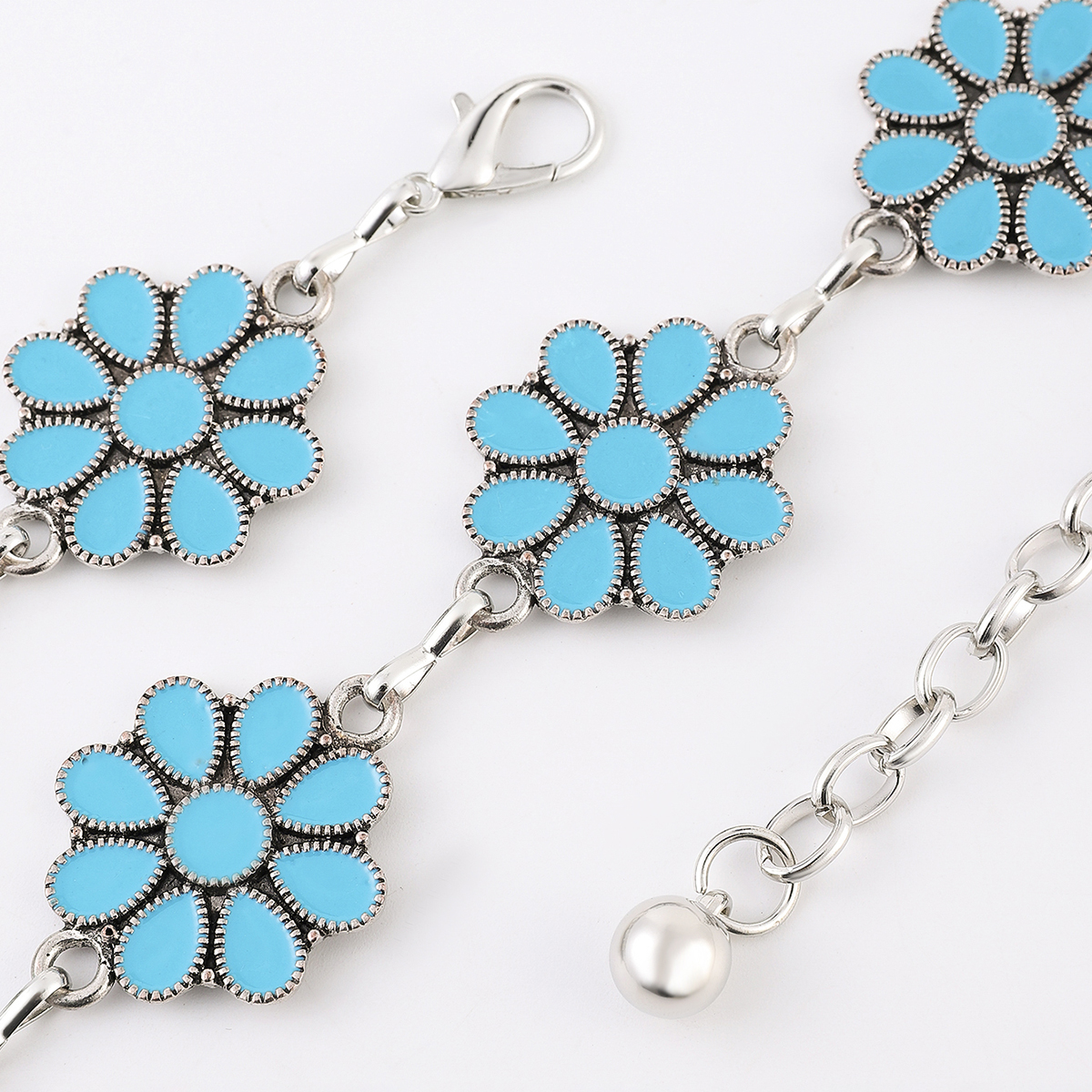 Bohemian Flower Zinc Alloy Silver Plated Women's Waist Chain display picture 10