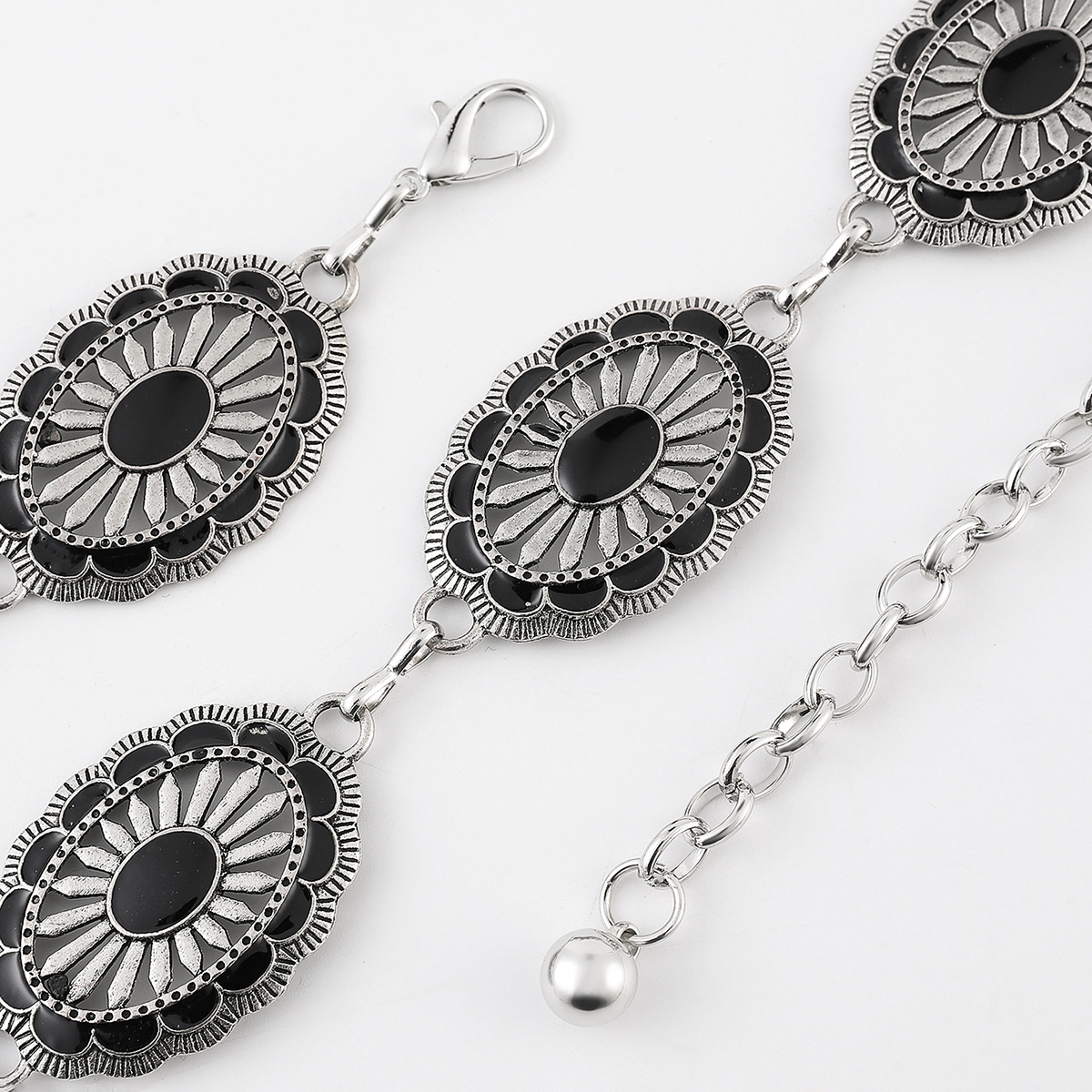 Bohemian Flower Zinc Alloy Silver Plated Women's Waist Chain display picture 8