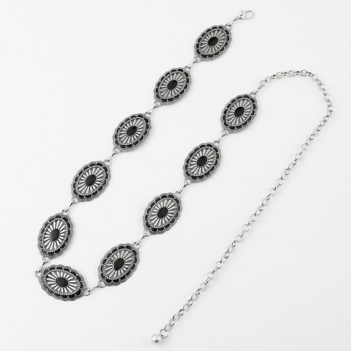 Bohemian Flower Zinc Alloy Silver Plated Women's Waist Chain display picture 22