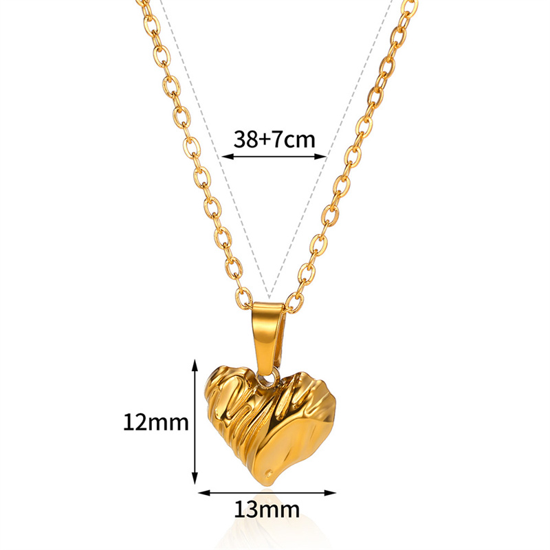 Edelstahl 304 18 Karat Vergoldet Einfacher Stil Überzug Herzform Hülse Halskette Mit Anhänger display picture 4