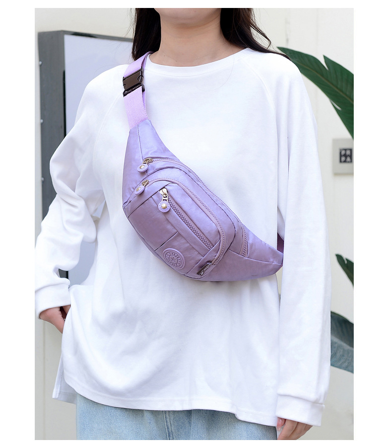 Frau Basic Einfarbig Nylon Taille Taschen display picture 2