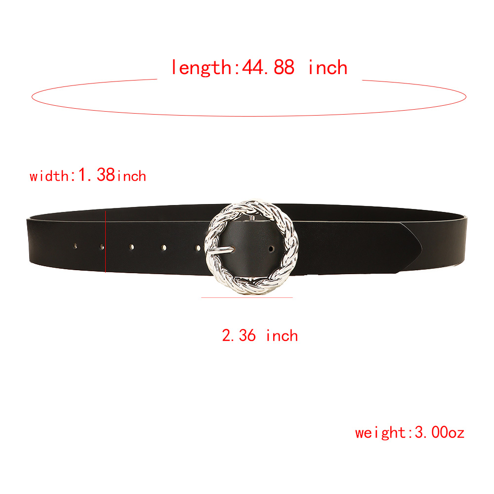 Vintage Style Simple Style Solid Color Pu Leather Belt Buckle PU Artificial Leather Women's Leather Belts display picture 2