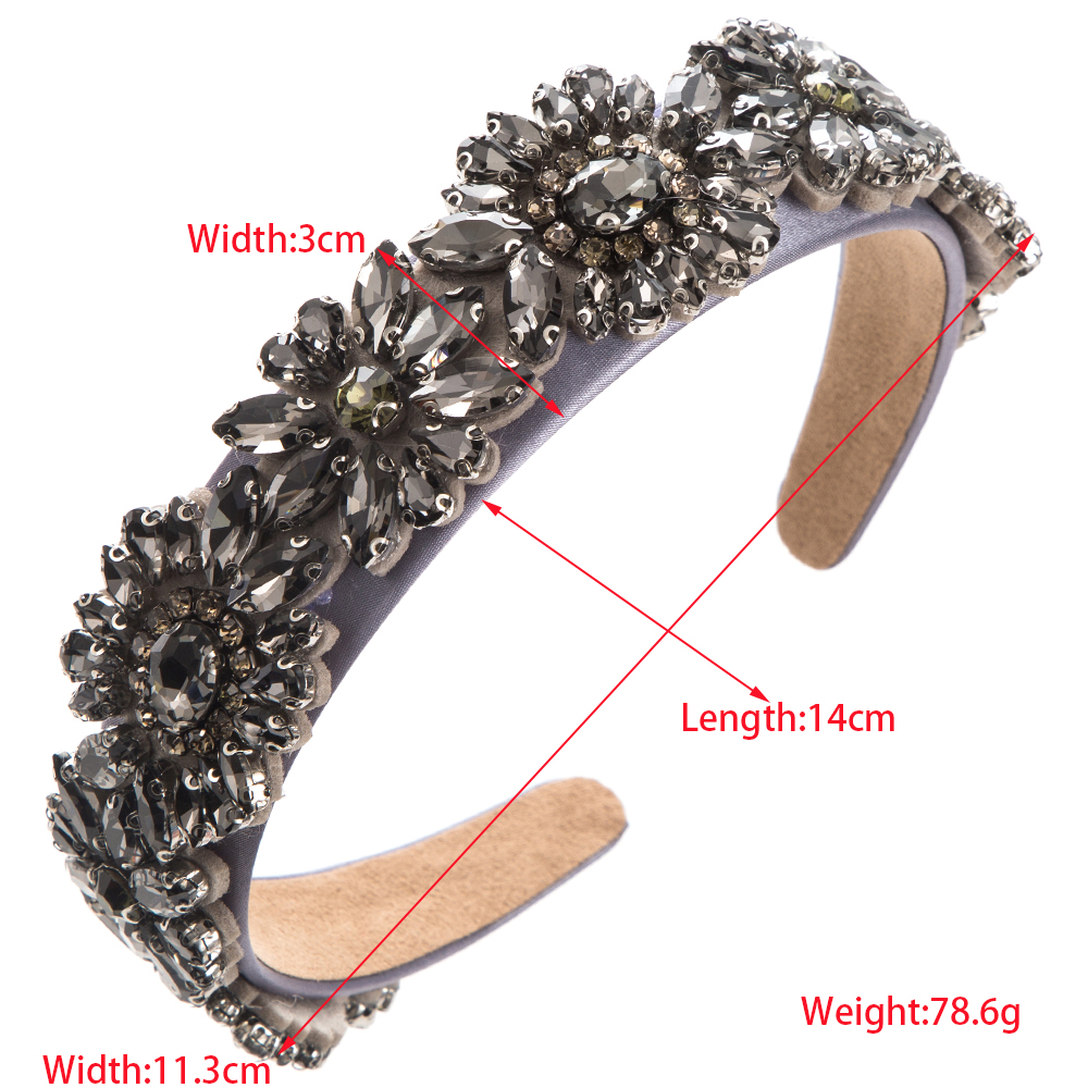 Women's Elegant Luxurious Flower Cloth Inlay Glass Hair Band display picture 1