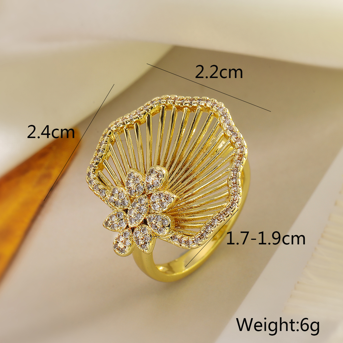 Wholesale Simple Style Commute Solid Color Copper Plating Inlay 18K Gold Plated Zircon Open Rings display picture 4