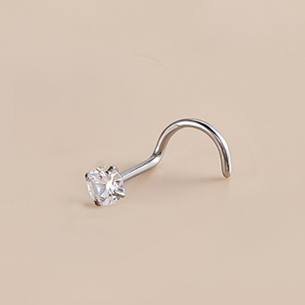 3 Pieces Nose Rings & Studs Simple Style Classic Style Solid Color Stainless Steel Inlay Zircon Nose Rings & Studs display picture 3