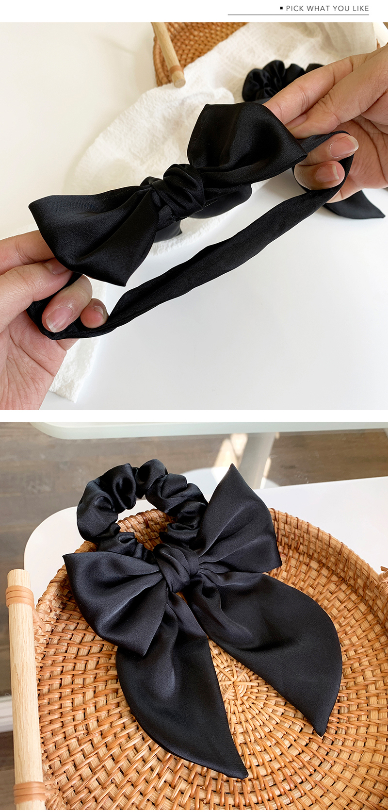Women's Cute Vacation Solid Color Bow Knot Cloth Satin Hair Tie display picture 3