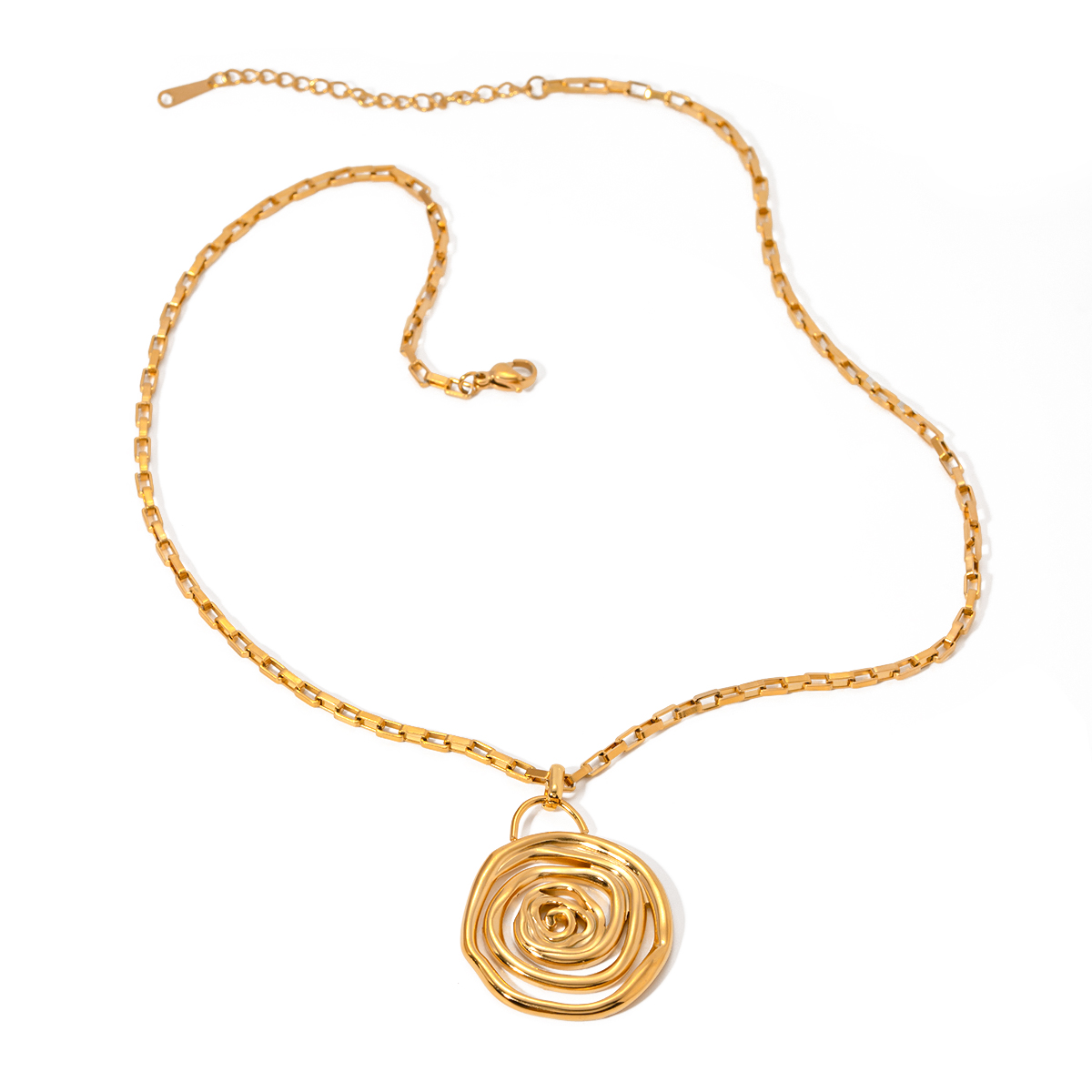 Edelstahl 304 18 Karat Vergoldet IG-Stil Basic Klassischer Stil Spiral- Halskette Mit Anhänger display picture 1