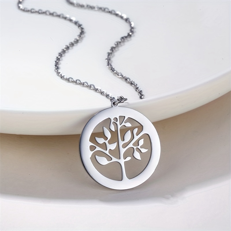 316 Stainless Steel  18K Gold Plated Simple Style Classic Style Plating Life Tree display picture 6