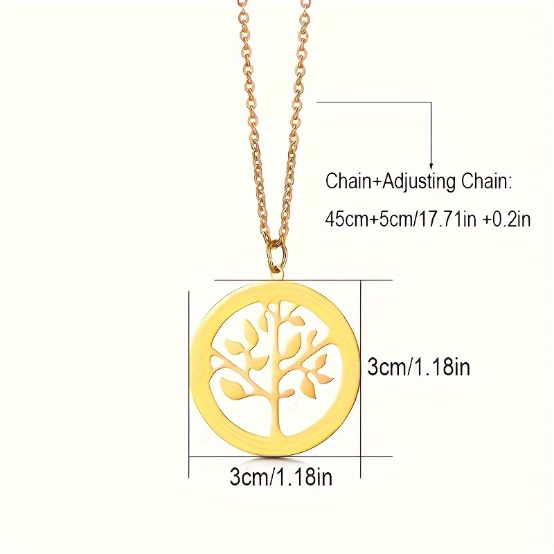 316 Stainless Steel  18K Gold Plated Simple Style Classic Style Plating Life Tree display picture 1
