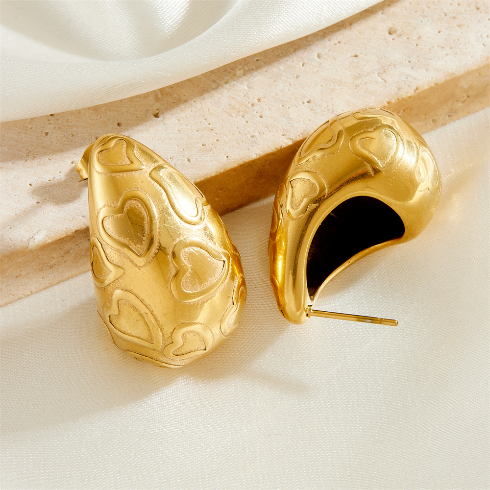 1 Pair Vintage Style Simple Style Solid Color Titanium Steel Titanium Steel 18K Gold Plated Ear Studs display picture 3