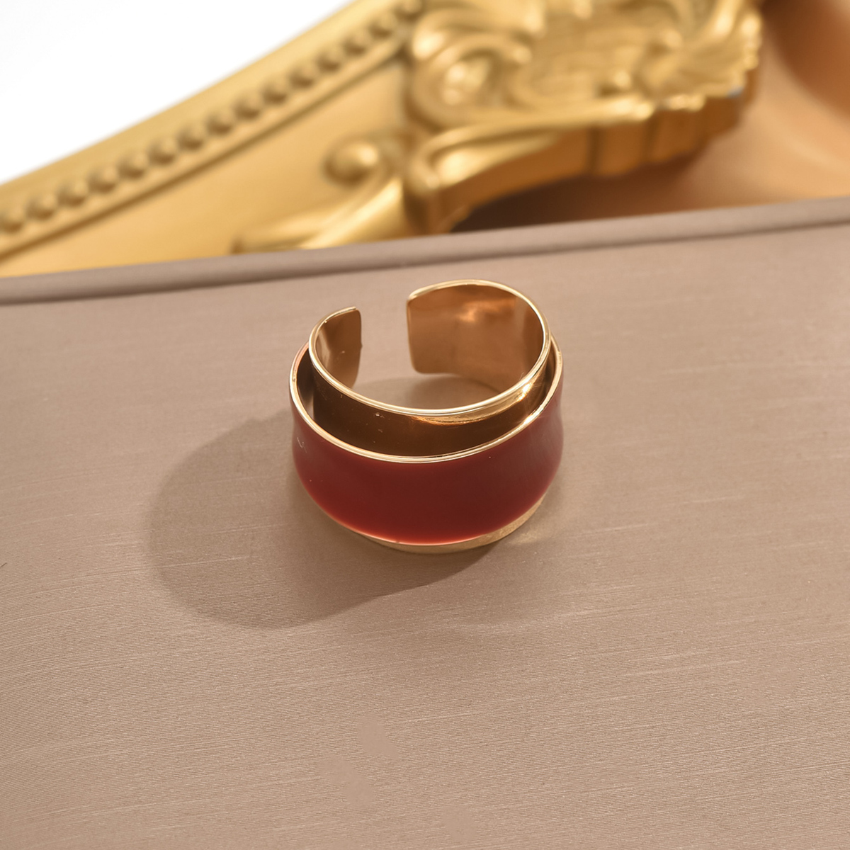 Großhandel Elegant Einfacher Stil Geometrisch Kupfer Tropfen Glasur Offener Ring display picture 4