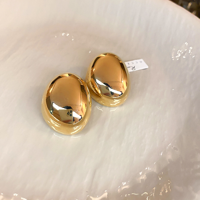 1 Pair Classical Oval Alloy Ear Studs display picture 2