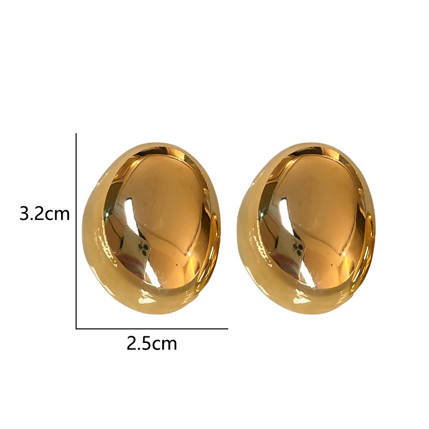 1 Pair Classical Oval Alloy Ear Studs display picture 6