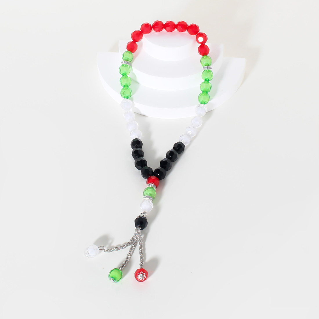 Classical Retro Round Color Block Resin Beaded Unisex Rosary display picture 3