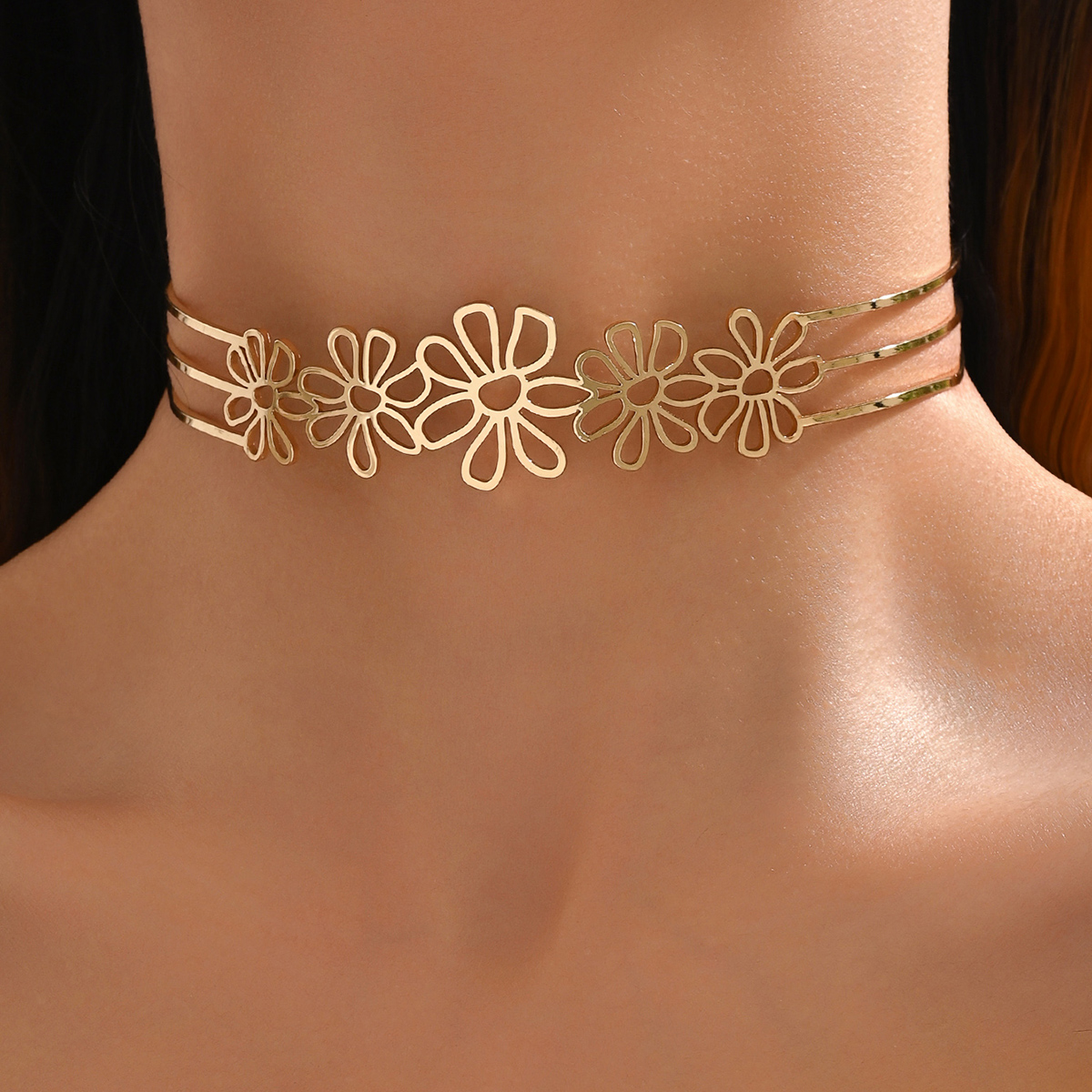 Wholesale Jewelry IG Style Simple Style Flower Iron Choker display picture 3