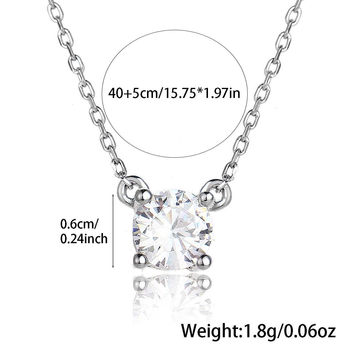 Sterling Silver White Gold Plated Simple Style Classic Style Inlay Geometric Zircon Pendant Necklace display picture 1