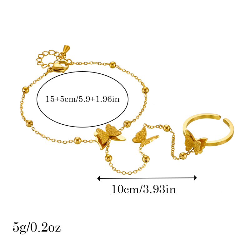 Vintage Style Sweet Butterfly 304 Stainless Steel 18K Gold Plated Bracelets In Bulk display picture 1