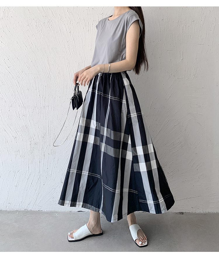 L'Été Rétro Style Classique Bloc De Couleur Polyester Robe Mi-Longue Jupes display picture 25