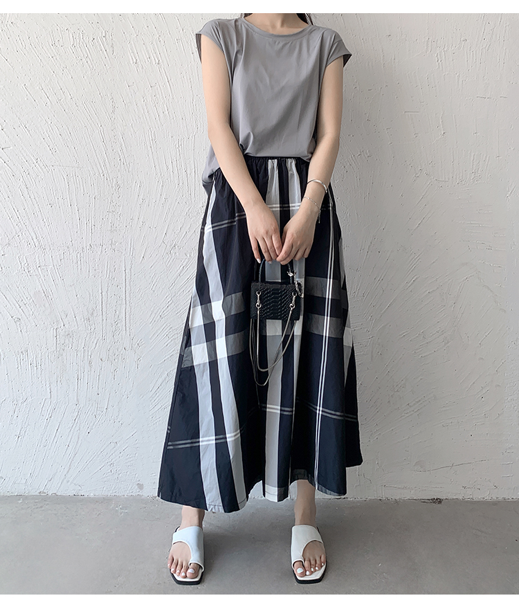 L'Été Rétro Style Classique Bloc De Couleur Polyester Robe Mi-Longue Jupes display picture 41