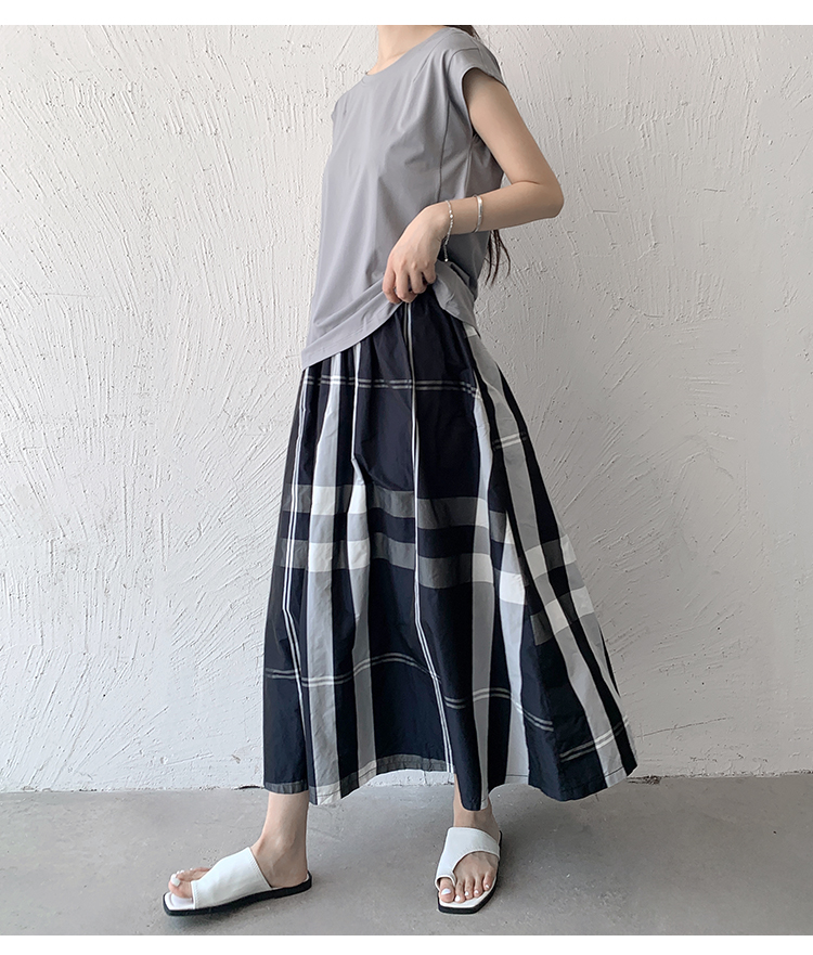 L'Été Rétro Style Classique Bloc De Couleur Polyester Robe Mi-Longue Jupes display picture 26
