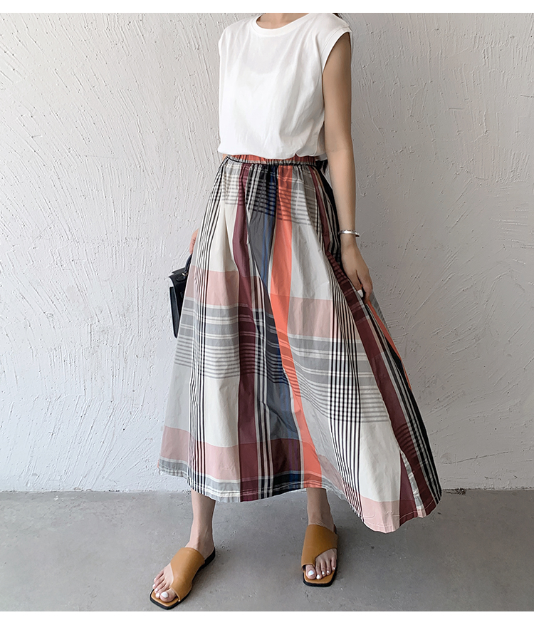 Summer Retro Classic Style Color Block Polyester Midi Dress Skirts display picture 50