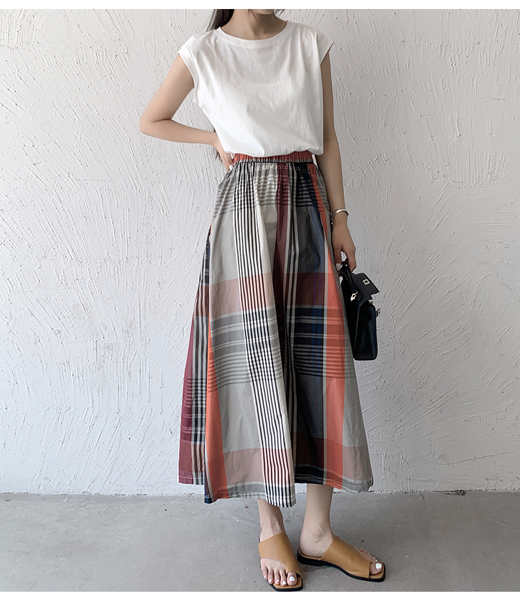 Summer Retro Classic Style Color Block Polyester Midi Dress Skirts display picture 52